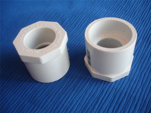 LOT 2 PVC Slip Reducing Bushing Pipe Connector 1 1/4&#034; x 3/4&#034; SCH40 Lasko NEW