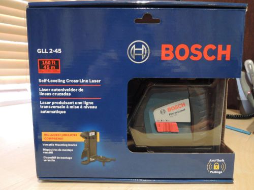 New Bosch GLL 2-45 Self-Leveling Alignment Laser With Cross Line