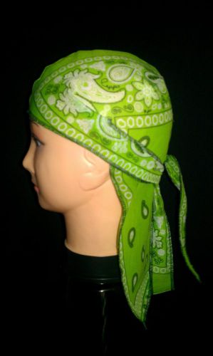 Under hard hat helmet liner durag  biker bandana neon green for sale