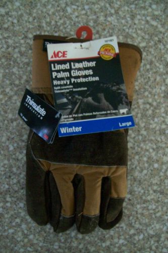 Ace Lined Leather Palm Gloves Heavy Protection Thinsulate Large