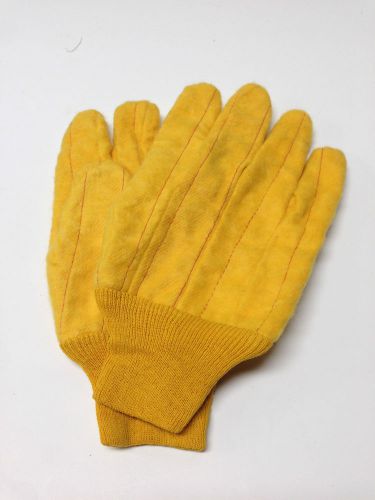 Yellow Men&#039;s Cotton Work Gloves Size XL- 12 Pair