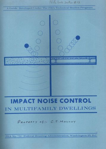 A guide to impact noise control in multifamily dwellings - Bolt Beranek &amp; Newman
