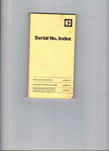 Caterpillar Serial Index Book
