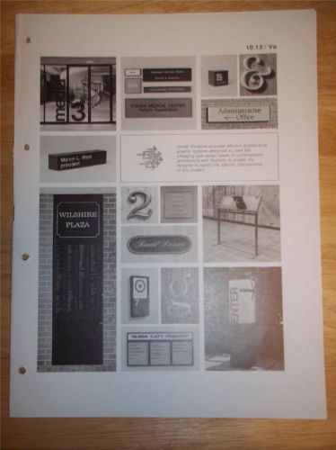 Vtg Vomar Products Catalog~Sign Products/Architectural Graphic Systems/Signage