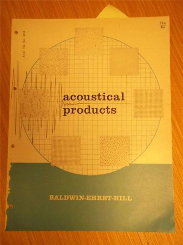 Baldwin-Ehret-Hill Catalog~BEH Acoustical ProductsTiles~Asbestos~1961