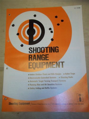 Shooting Equipment/Kory Industries Brochure~Indoor Shooting Ranges~Catalog
