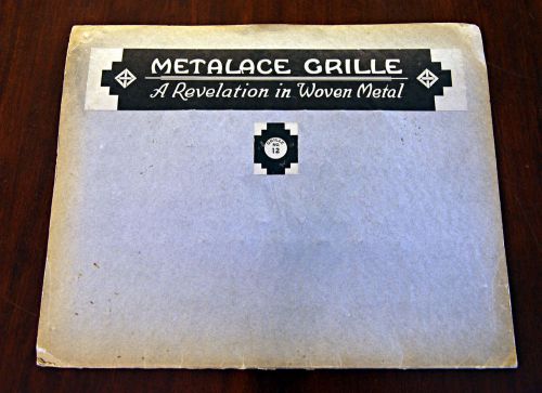 Metalace grille &#034;a revelation in woven metal&#034; grille no. 12 grill sample - rare! for sale