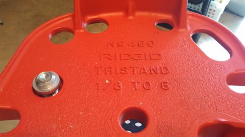 Mint Ridgid 460 Tristand 1/8 - 6&#034; Chain Pipe Vise rigid threader stand threading