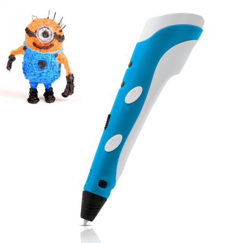 3D Stereoscopic Printing Pen (Blue) - For Arts + Crafts Printing, 3D Drawing