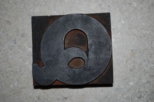 Vintage / Antique Letterpress Wood Printer's Type "Q", 2 11/16" tall