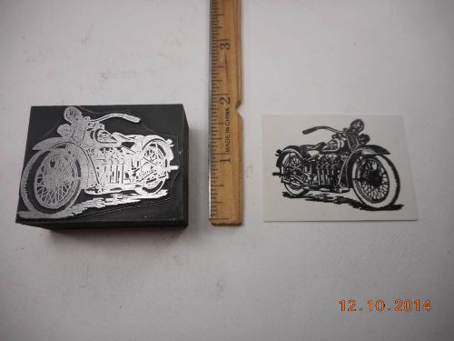 Letterpress Printing Printers Block, Very Cool Motorcycle