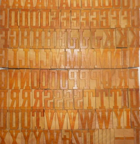107 piece Unique Vintage Letterpress  wooden type printing blocks Unused s1229