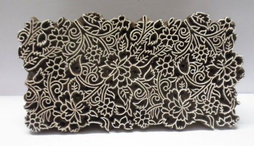 INDIAN WOODEN HAND CARVED TEXTILE PRINTING ON FABRIC BLOCK / STAMP DESIGN HOT 34