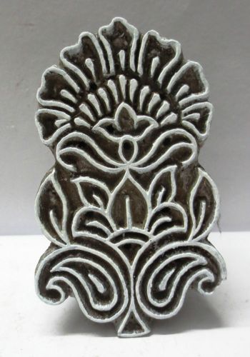 VINTAGE WOODEN CARVED TEXTILE PRINTING FABRIC BLOCK STAMP WALLPAPER PRINT HOT 69