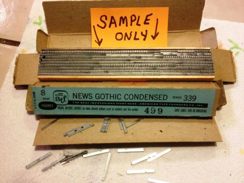 VTG RARE Pkg unused/still sealed/letterpress lead letters - 8pt News Gothic Cond