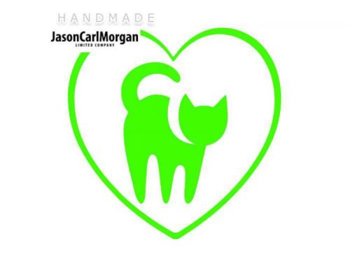 JCM® Iron On Applique Decal, I Love My Cat Neon Green
