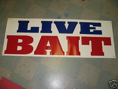 LIVE BAIT Banner Sign Fishing Worms Lure Minnows Ice NEW LARGER SIZE BEST PRICE