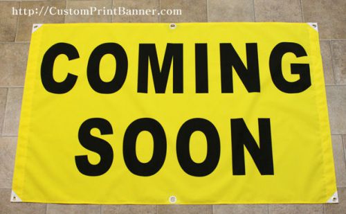 3ftX4.5ft Custom Printed COMING SOON Banner Sign