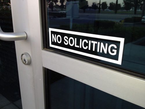 No Soliciting Vinyl Sticker Sign For Business or Home No Solicitation