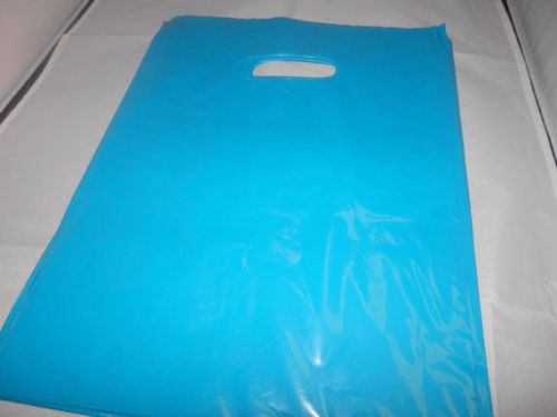 50 Teal Blue 9x12 Retail Merchandise Gift Bags With Cut Out Handles, Low density