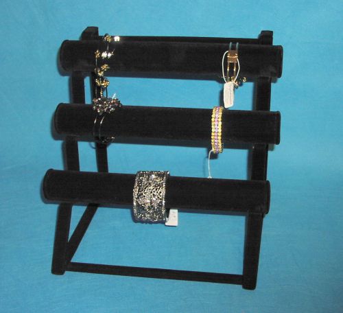 Bracelet Display Black Velvet 3 Bar Counter Top