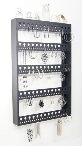 Wall Large Earring Holder Jewelry Organizer Storage Display Rack Metal  Black