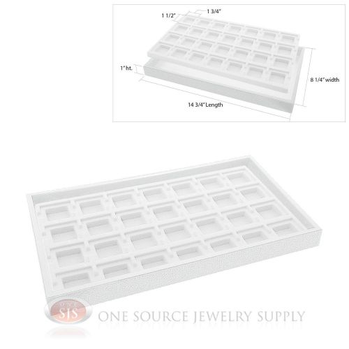 White plastic display tray white 28 compartment liner insert organizer storage for sale