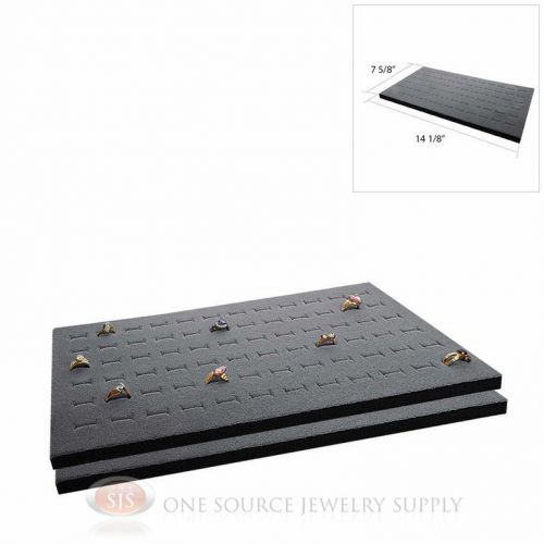 2 Gray Ring Display Pads Holds 72 Slot Rings Tray or Case Jewelry Insert