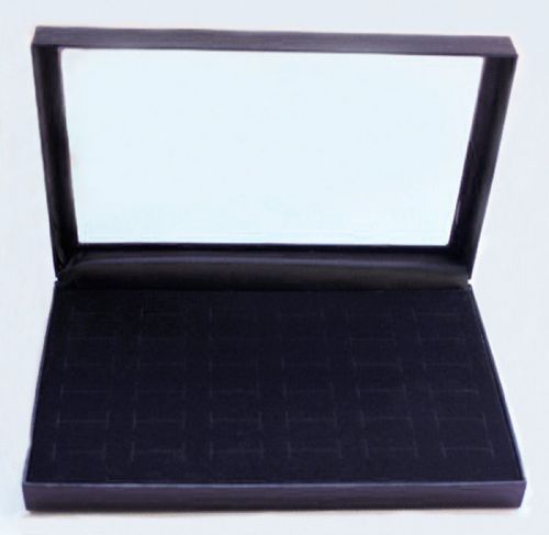 Ring Display Jewelry Tray Black Velvet Pad Box 36 Slot Insert Holder Show Case