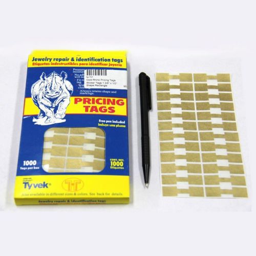 1000 Pcs Gold Price Tags Stickers 12mm Barbell Jewelry Display Square Dumbbell