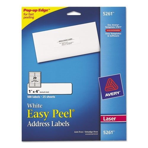 Avery Easy Peel Laser Address Labels- AVE5261- 2 Pack=1000-labels=50-pages@20ea