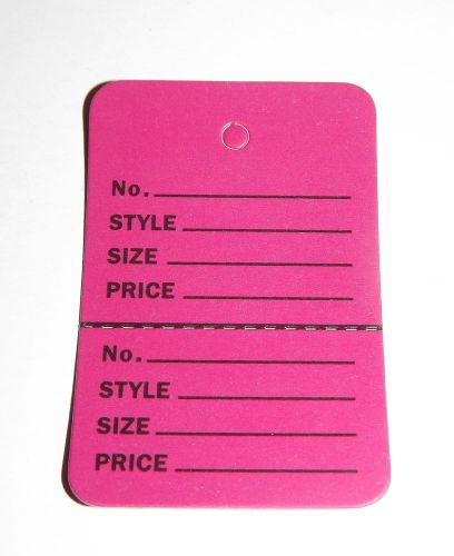 100 HOT PINK Small Perforated Unstrung Price Merchandise Store Tags