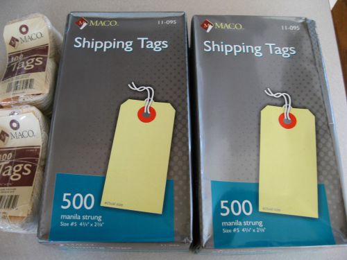 MACO #11-095,Manila/String Tags,LARGE,1000 pcs, + 300 free