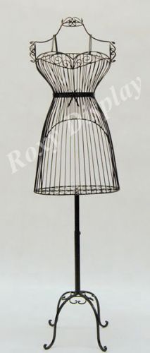 Female metal wire body form with antique metal base #ty-xy140075b for sale