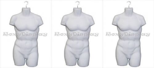 Buy 1 Get 2 Free Plastic Male Mannequin Torso Dress Form #PS-M36WH-3pc