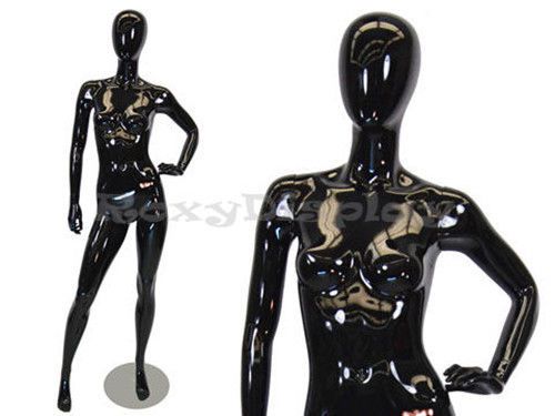 Female Eye Catching Fiberglass Egg Head Mannequin Display Dress Form #MD-GF12BK1