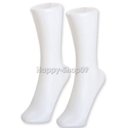 2PCS Female Foot Sock Sox Display Mold Short Stocking Mannequin White  v#h9