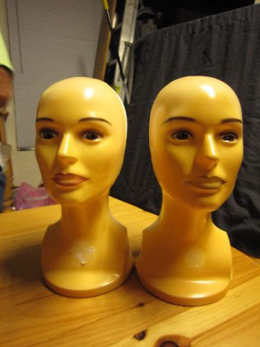 TWO VINTAGE STYLE MANNEQUIN HEADS