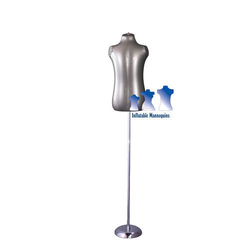 Inflatable Toddler Torso, Silver and MS1 Stand
