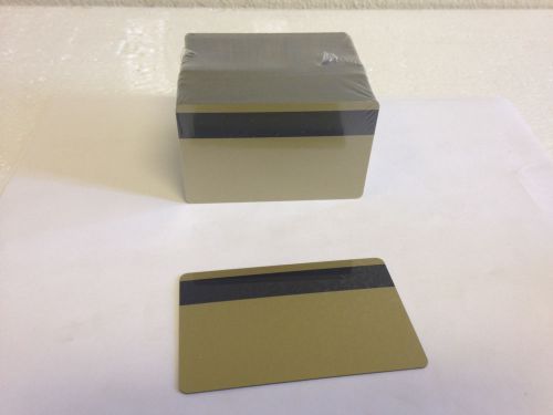 100 Gold PVC Cards - HiCo Mag Stripe 3 Track - CR80 .30 Mil for ID Printers