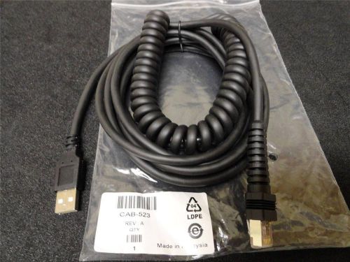 NEW CAB-523 Scanner Cable USB Coil 4.5M Black, RJ45 connector end    CC11