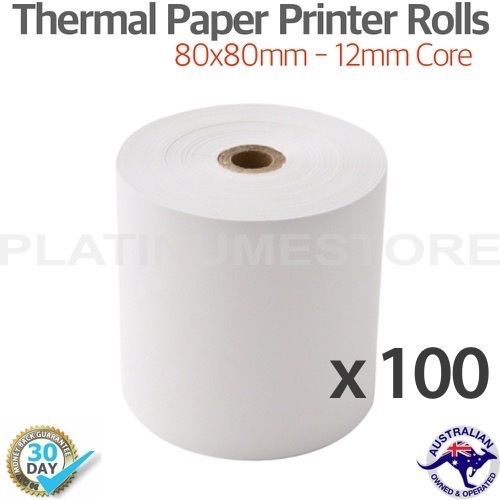 100 Rolls 80 x 80mm Thermal Paper Cash Register Receipt Roll for Docket Printers