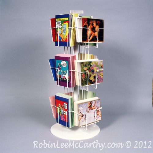 12 pkt v&amp;h greeting card display spinner rack 5x7 new! made in usa for sale
