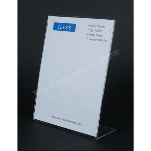 Box of 6 sign holder 11&#034;h x 8.5&#034;w acrylic slant back -perfect display signholder for sale