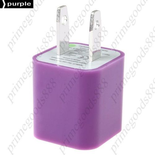 Universal USB Pin Plug US Power Adapter AC Wall Charger Charge Plugs Purple