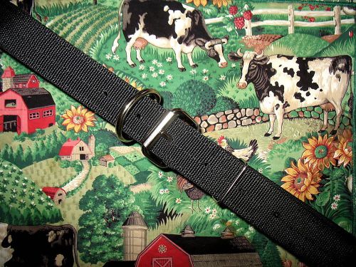 Cow Collar 1 Black Collar 1 1/2&#034; x 45&#034; Dairy Cow Collar Made in USA