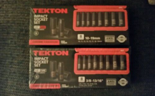 TEKTON 4850 and 4845 3/8&#034; Drive Deep Impact Socket Set SAE and Metric
