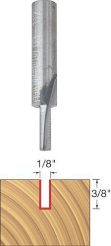 Freud 03-112 1/8-inch diameter by 3/8-inch single flute straight router bit with for sale