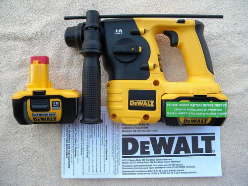 Dewalt dc212 xrp cordless sds rotary hammer drill 18 volt 2 18v batteries dc9180 for sale
