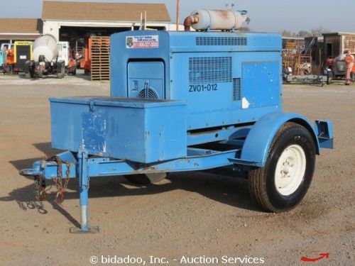 Onan 12kw generator w/ 9&#039; s/a trailer gen set 4 cyl diesel -parts/repair for sale